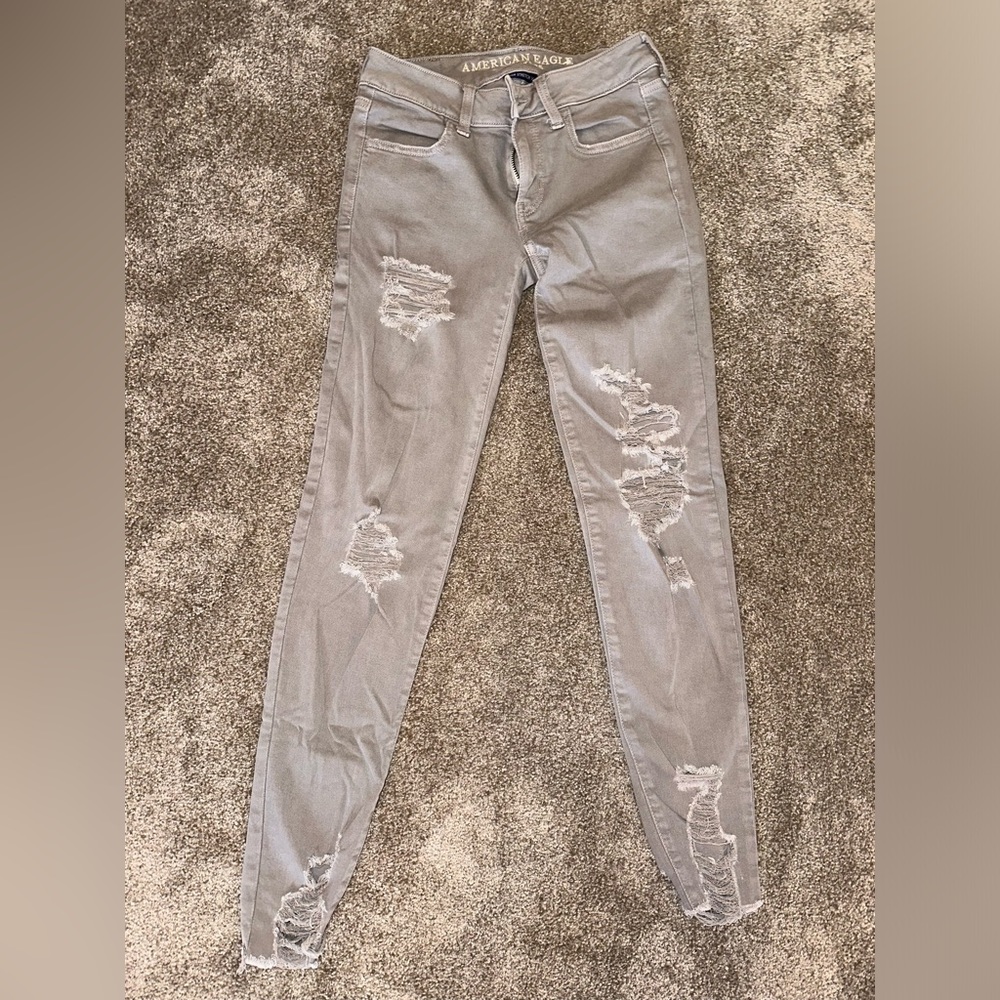 American Eagle Women’s Super Stretch grey jeans